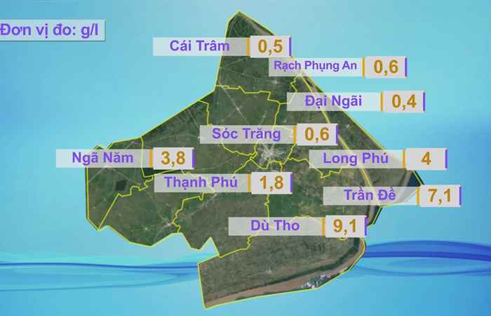 Bản tin tình hình xâm nhập mặn (08-05-2025)